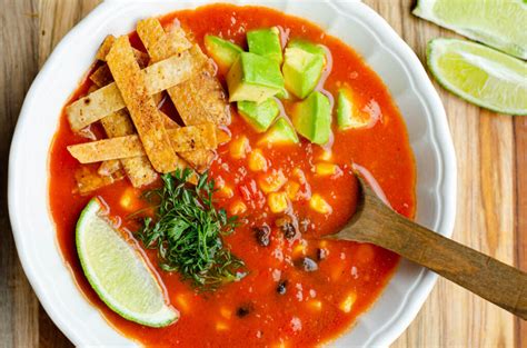 Mexican Style Vegetarian Tortilla Soup Vecina Vegetariana