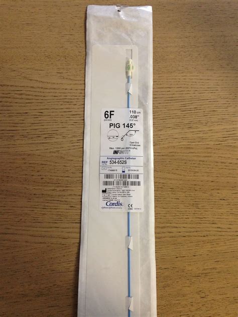 New Cordis S Pig Degree Angiographic Catheter F X