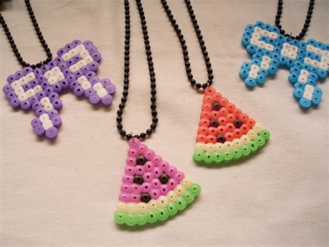 Cherries Handmade Perler Beads Necklaces