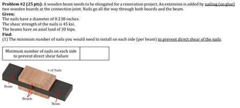 Solved Problem 2 25 Pts A Wooden Beam Needs To Be Chegg