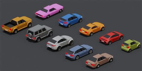 3d Model Stylized Lowpoly Cars Vr Ar Low Poly Cgtrader