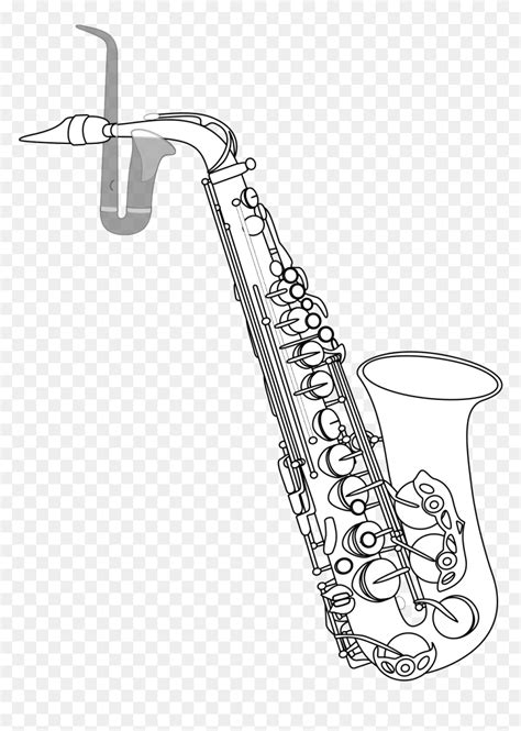 Saxophone Clipart Black And White, HD Png Download - vhv