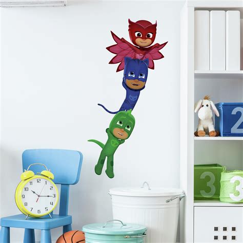 RoomMates PJ Masks Superheroes Red, Blue, and Green Peel and Stick Giant Wall Decals 36.5W in. x ...