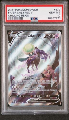 Psa Shadow Rider Calyrex V Alt Art Chilling Reign Pokemon