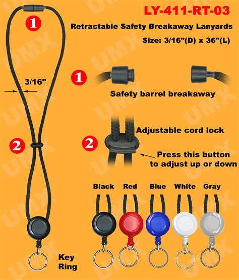 Retractable Keychain Safety Lanyards With Split Key Rings - usalanyards.com