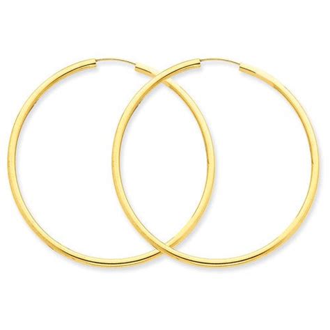 Large 14k Yellow Gold Continuous Endless Hoop Earring