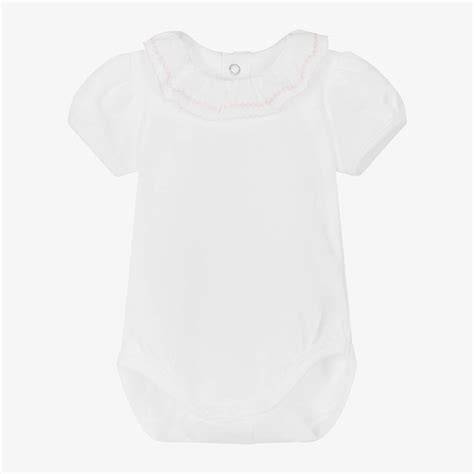 Mayoral Baby Girls White Cotton Bodysuit Childrensalon