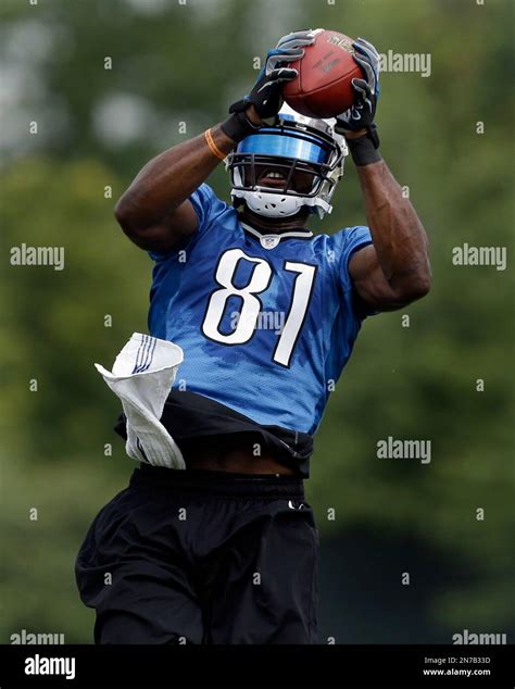 Detroit Lions Wide Receiver Calvin Johnson Catches A Ball During A Nfl