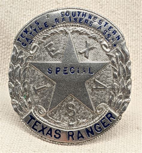 Rare 1930s 40s Special Texas Ranger Badge 33 Of The Texas