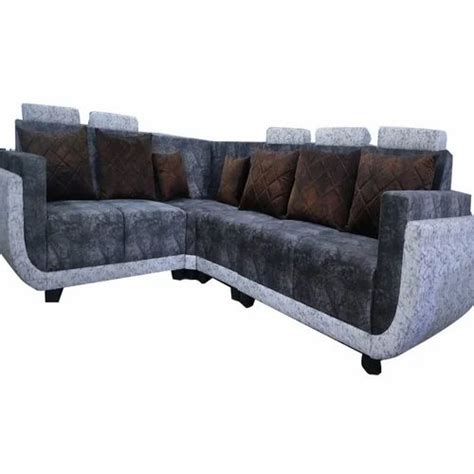 Modern Grey Six Seater L Shape Leather Sofa Set For Home Size 7