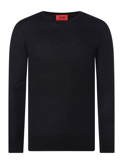 Hugo Pullover Aus Schurwollmischung Modell San Lorenzo Black Online