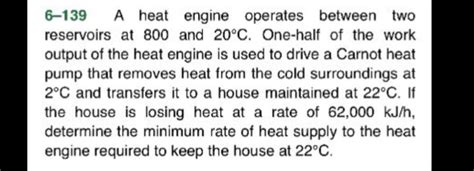 Solved 6 139 A Heat Engine Operates Between Two Reservoirs Chegg