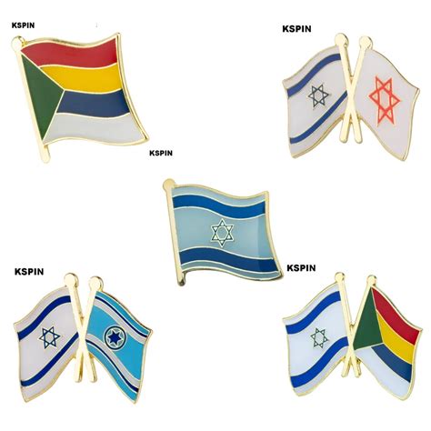 10pcs A Lot Israel Flag Lapel Pin Flag Badge Brooch Pins Badges