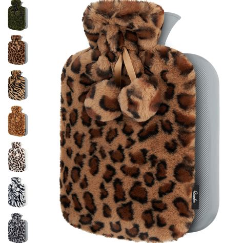 Qomfor Hot Water Bottle With Cover Uk L Large Soft Fluffy Fleece