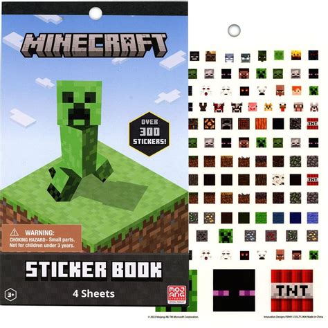 Minecraft 4 Sheet Sticker Pad, 200+ Stickers - Walmart.com