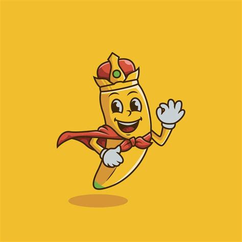 Banana King Character Logo Template Vector Art At Vecteezy