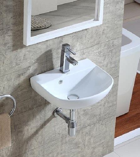 Heavy Duty Durable Glossy Finish White Ceramic Wall Mounted Wash Basin