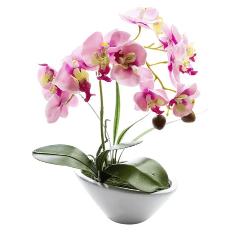 Plante artificielle Orchidée en pot rose 28 cm DecoWoerner