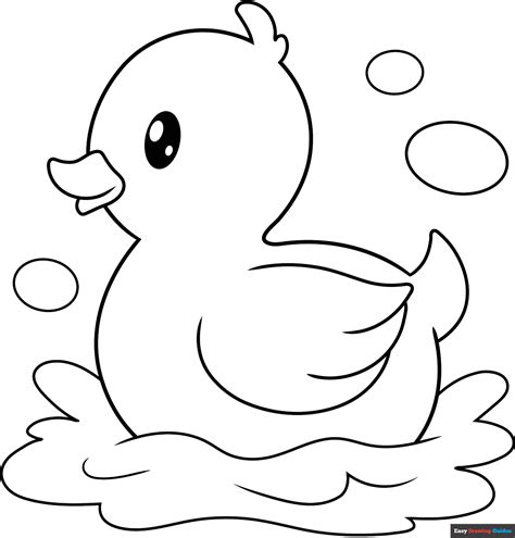 Rubber Duck Coloring Page | Easy Drawing Guides