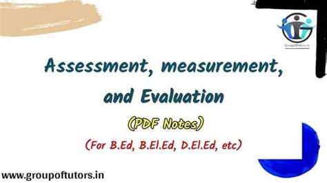 Assessment Measurement Evaluation Assignment Notes Group Of Tutors