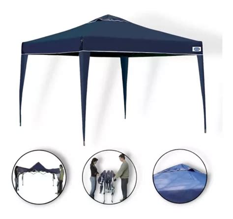 Gazebo Tenda Praia Dobrável 3x3 Sanfonado Mor X flex Azul