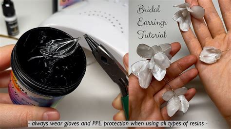 Bridal Earrings Tutorial │ Uv Dip Resin │ How To Make Flowers From Uv