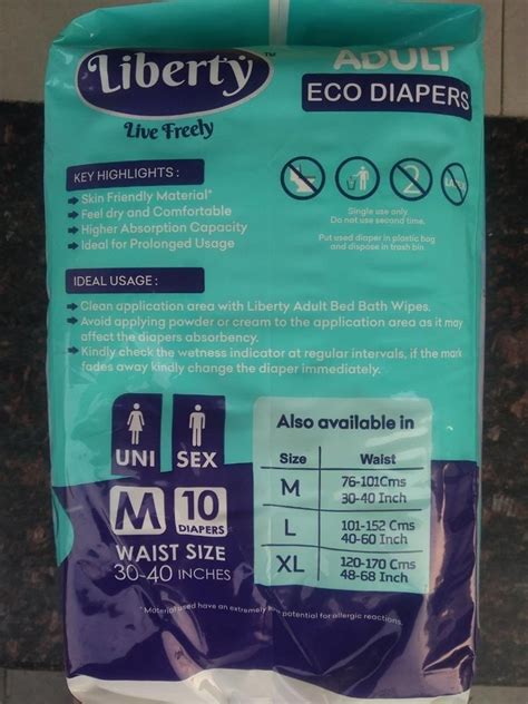 Plain Liberty Adult Diapers Pull Ups Eco M 10 Packaging Size Medium At Rs 330pack In Jaipur