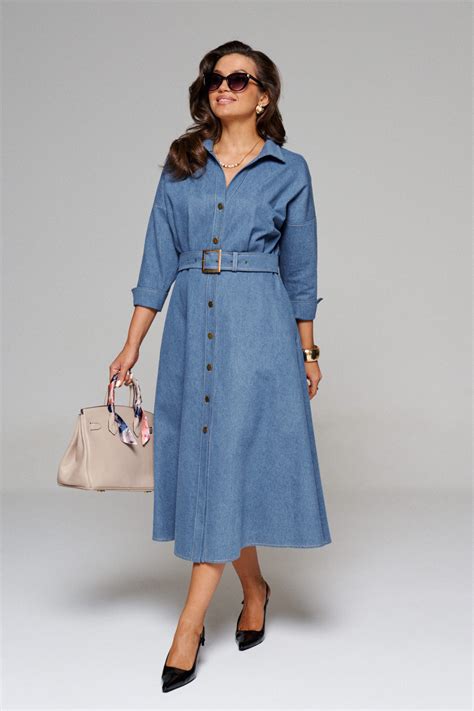 Платье Beautiful&Free 6118 джинс купить в интернет-магазине Avaro.