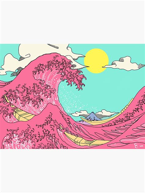 Bubblegum Wave Off Kanagawa Sticker For Sale By Potatovan Redbubble