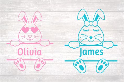 Easter Monogram Bunny Name Frame Graphic By Craftstudio Creative Fabrica