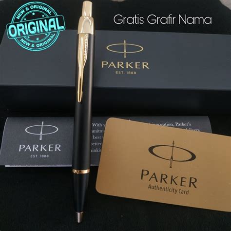 Jual Pulpen Parker Mewah Original Black Matte Gold Trim Gratis Grafir