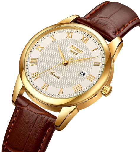 Mastop Mens Analog Quartz Watch Roman Numeral Business Casual Wrist