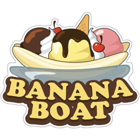 SignMission 16 In Banana Boat Decal Concession Stand Food Truck