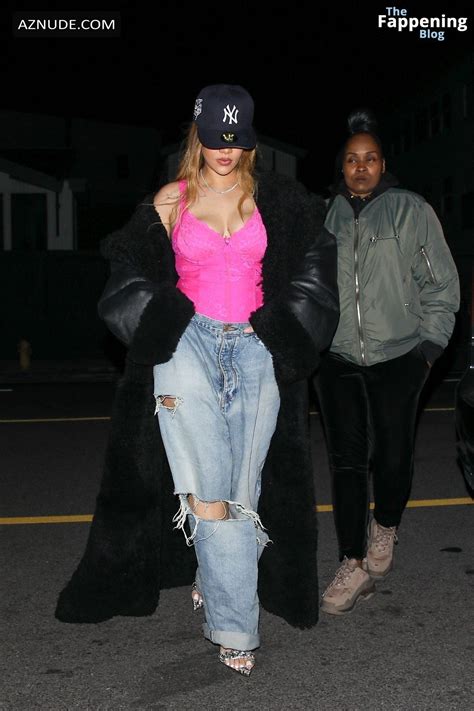 Rihanna Sexy Seen Wearing A Hot Corset Top At Giorgio Baldi In Santa Monica AZNude