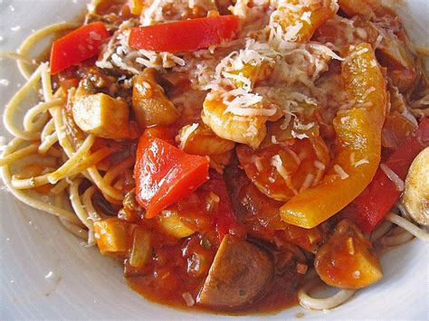 Pasta Asciutta Mit Paprika Und Champignons Chefkoch