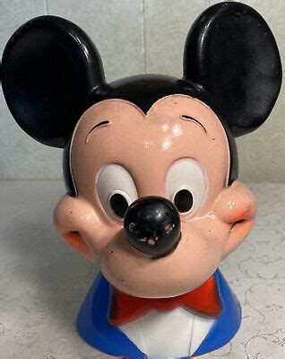 Walt Disney Productions Vintage 1971 Mickey Mouse Head Bank By Play Pal