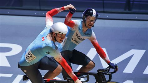 Dylan Bibic And Mathias Guillemette Complete Canadian One Two In Men S Scratch Race At Uci Track