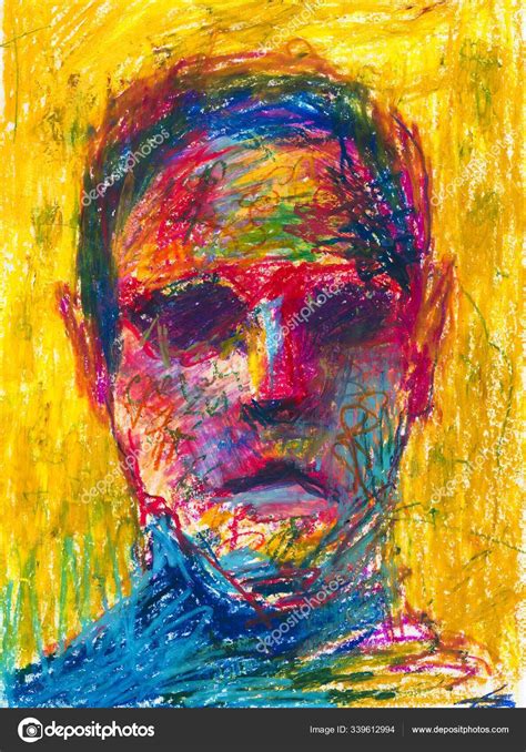 A Contemporary Unique Knife Modern Abstract Portrait Painting By Andrew