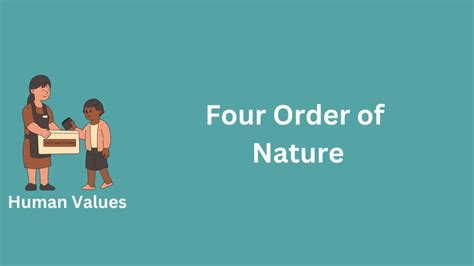 Four Orders Of Nature Thecscience