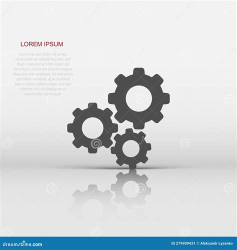 Gear Vector Icon In Flat Style Cog Wheel Illustration On White