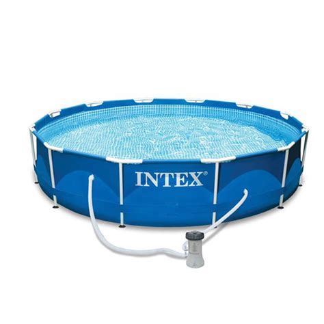 Intex 12 X 30 Metal Frame Set Above Ground Swimming Pool With Filter 28211eh Oikos Center