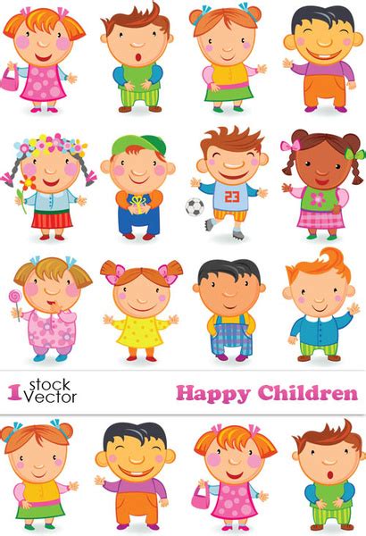 Happy children faces cartoon free vector download (25,035 Free vector ...