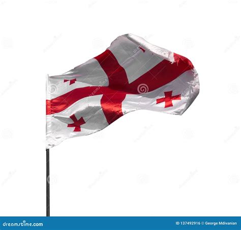 Flag Of Georgia Waving Stock Photo Image Of Isolated 137492916