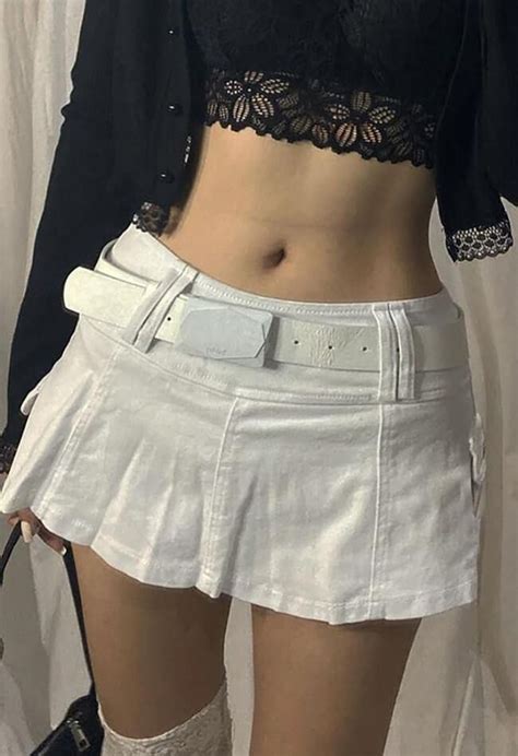 Denim Skate Mini Skirt White M Anotherchill Artofit