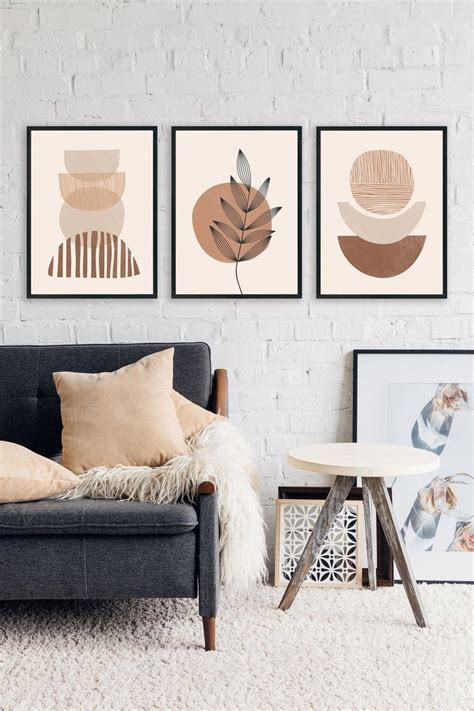 Boho Art Set Of 3 Prints Boho Wall Art Abstract Gallery Wall Etsy