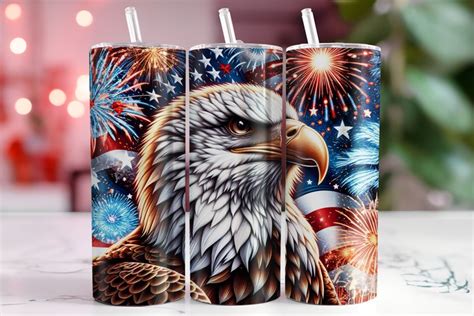 American Flag Eagle Tumbler Wrap Patriotic 3852154