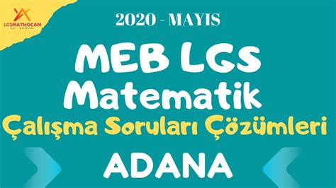 Meb Mayis Ayi ÇaliŞma Sorulari ÇÖzÜmlerİ Adana Youtube