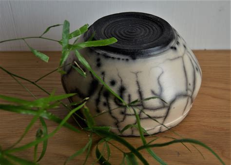 Naked Raku Ceramics Black White Raku Vase Small Ceramic Ikebana Vase Decorative Raku Pottery