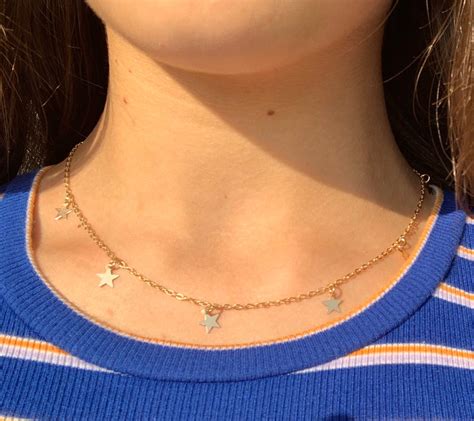 Gold Star Choker Star Choker Dainty Star Choker Star Etsy