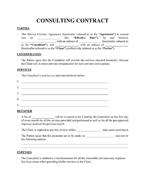 Consulting Contract Template